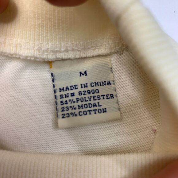 Vintage PGA Tour Mens M Medium Meringue Yellow Mock Neck Long Sleeve Golf - Picture 6 of 9